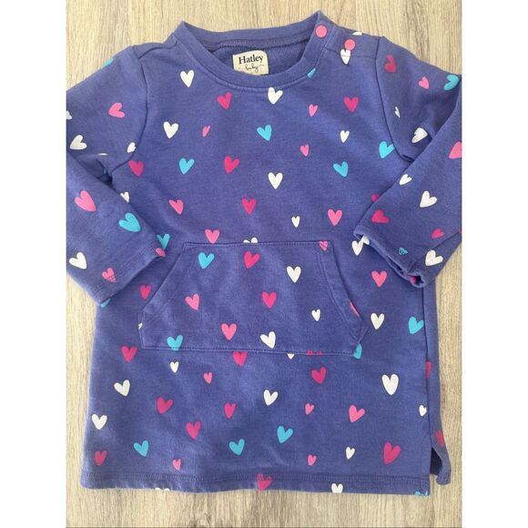 Hatley 2T Toddler Girl Dress Hatley Confetti Hearts - Iris - Picture 4 of 8